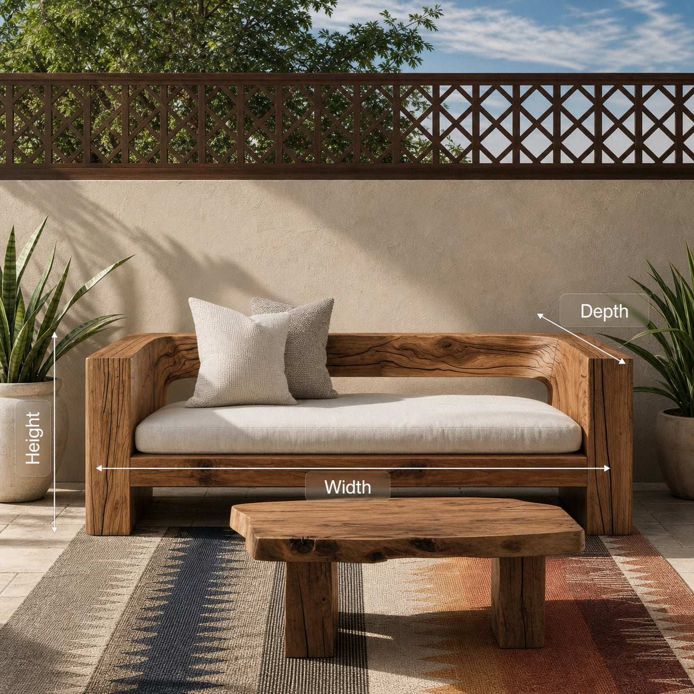 Rustic Outdoor Sofa Set And Coffee Table For Garden - product view 8
