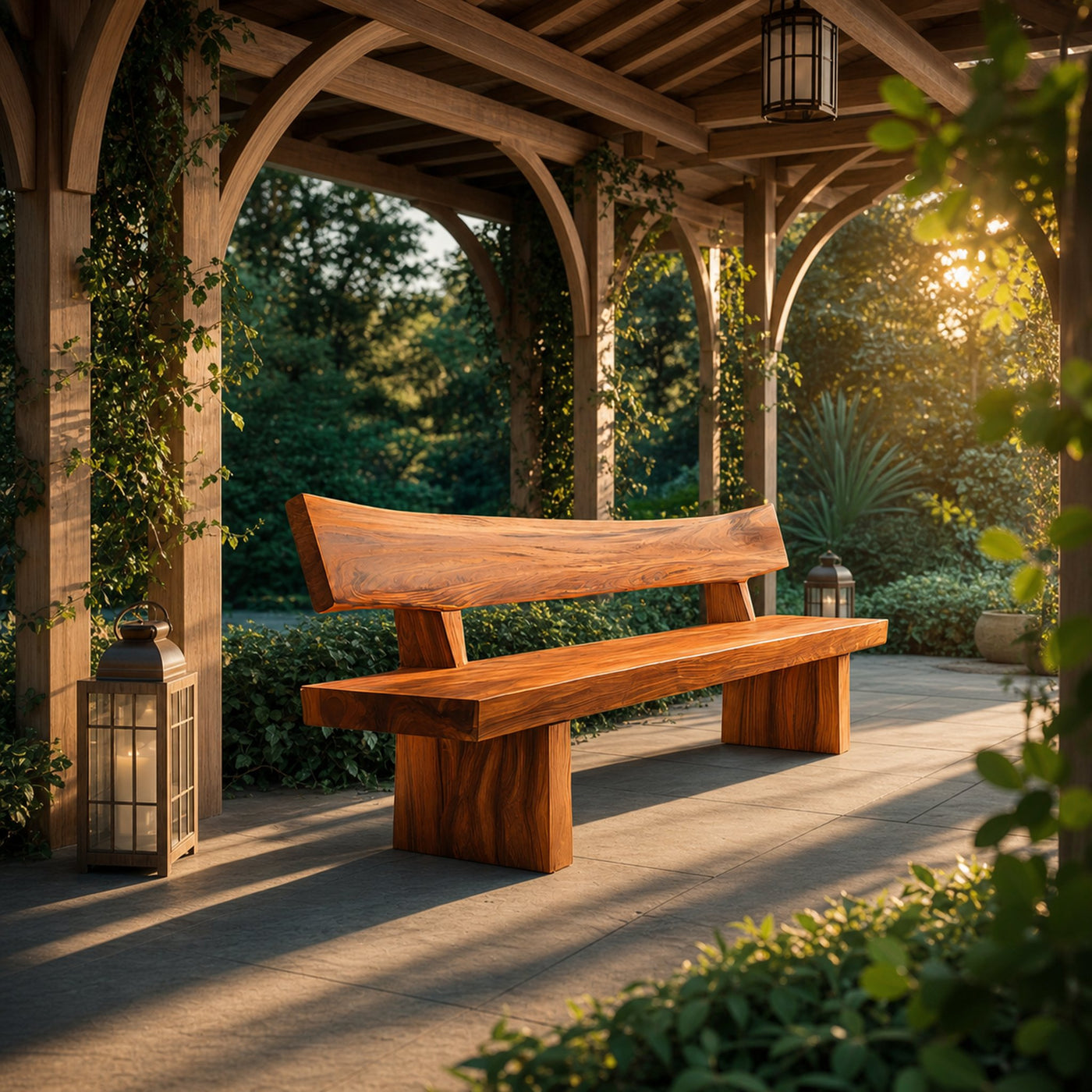 Rustic Outdoor Wood Bench For Courtyard And Villa Garden - product view 6