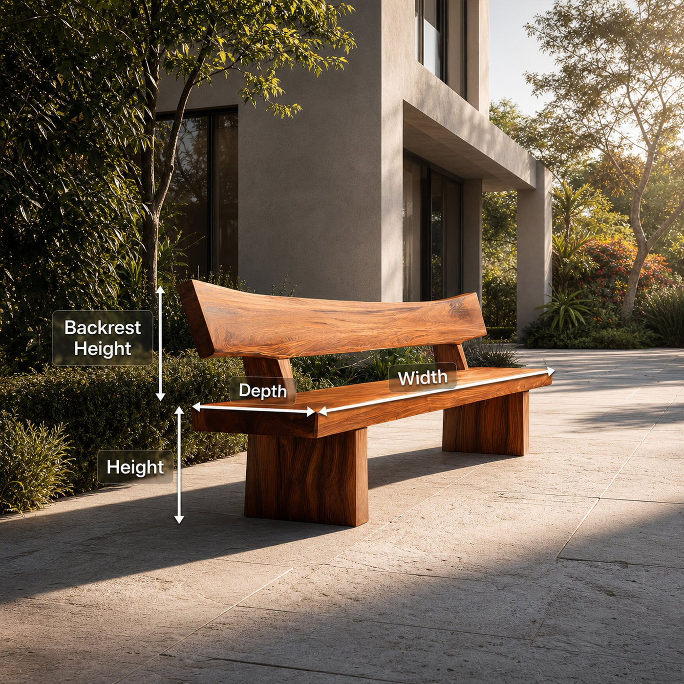 Rustic Outdoor Wood Bench For Courtyard And Villa Garden - product view 8