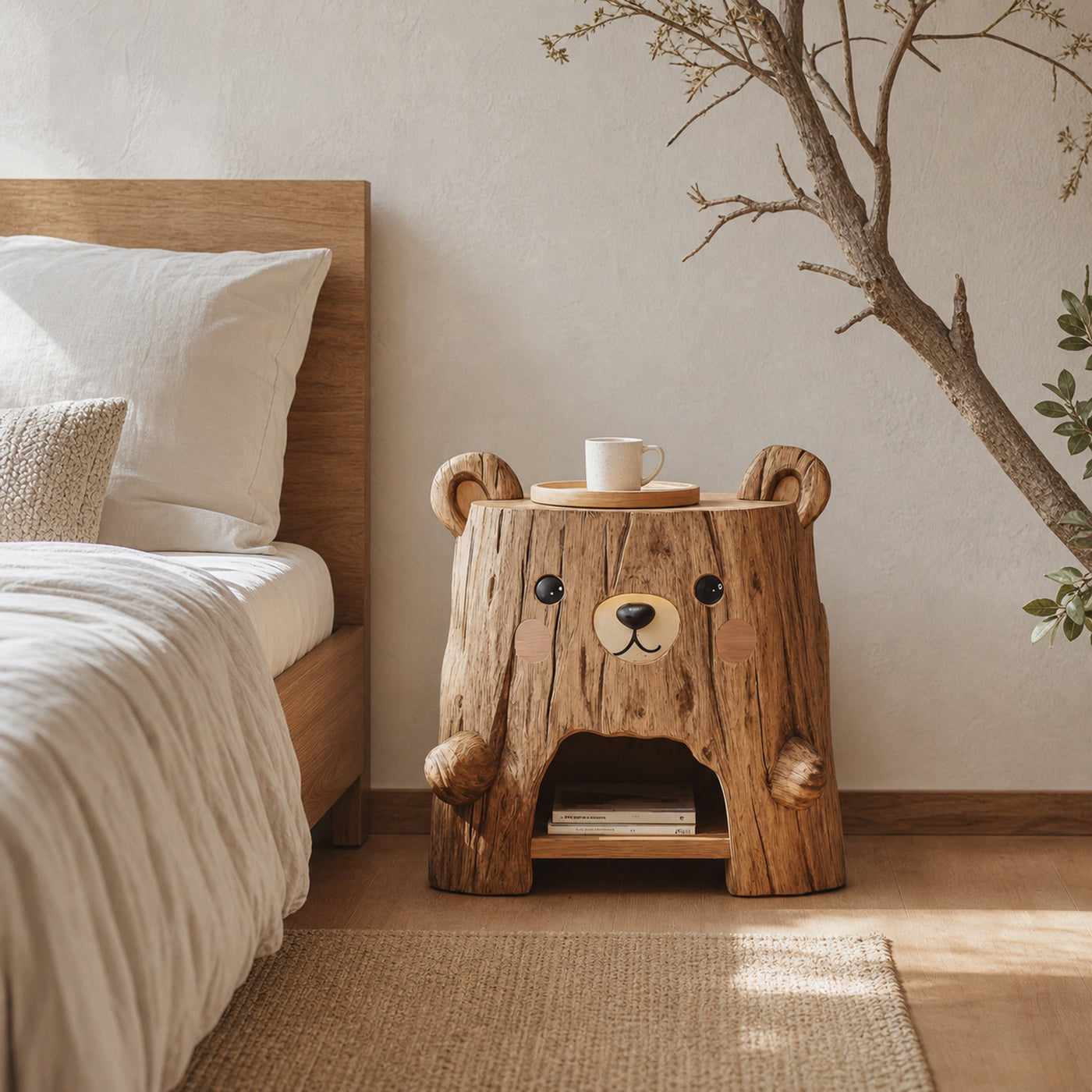 Rustic Record Cabinet With Storage For Bedroom Decor