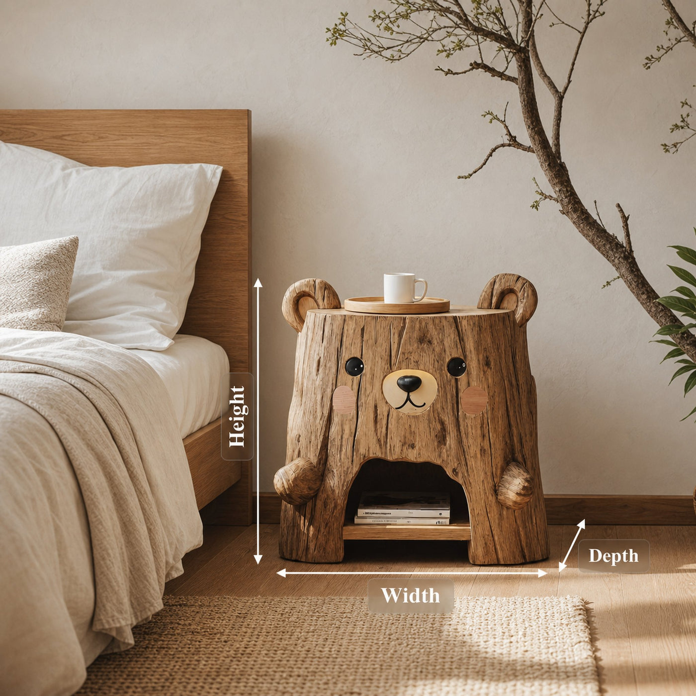Rustic Record Cabinet With Storage For Bedroom Decor - product view 8
