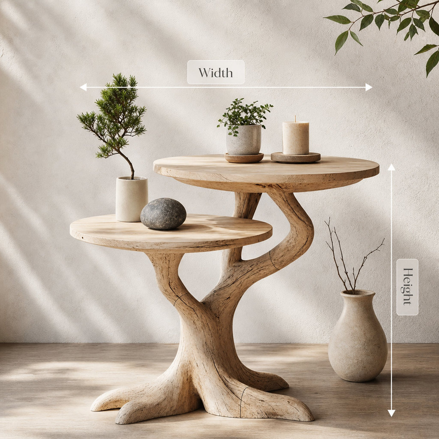 Rustic Round End Table For Living Room Decor - product view 8