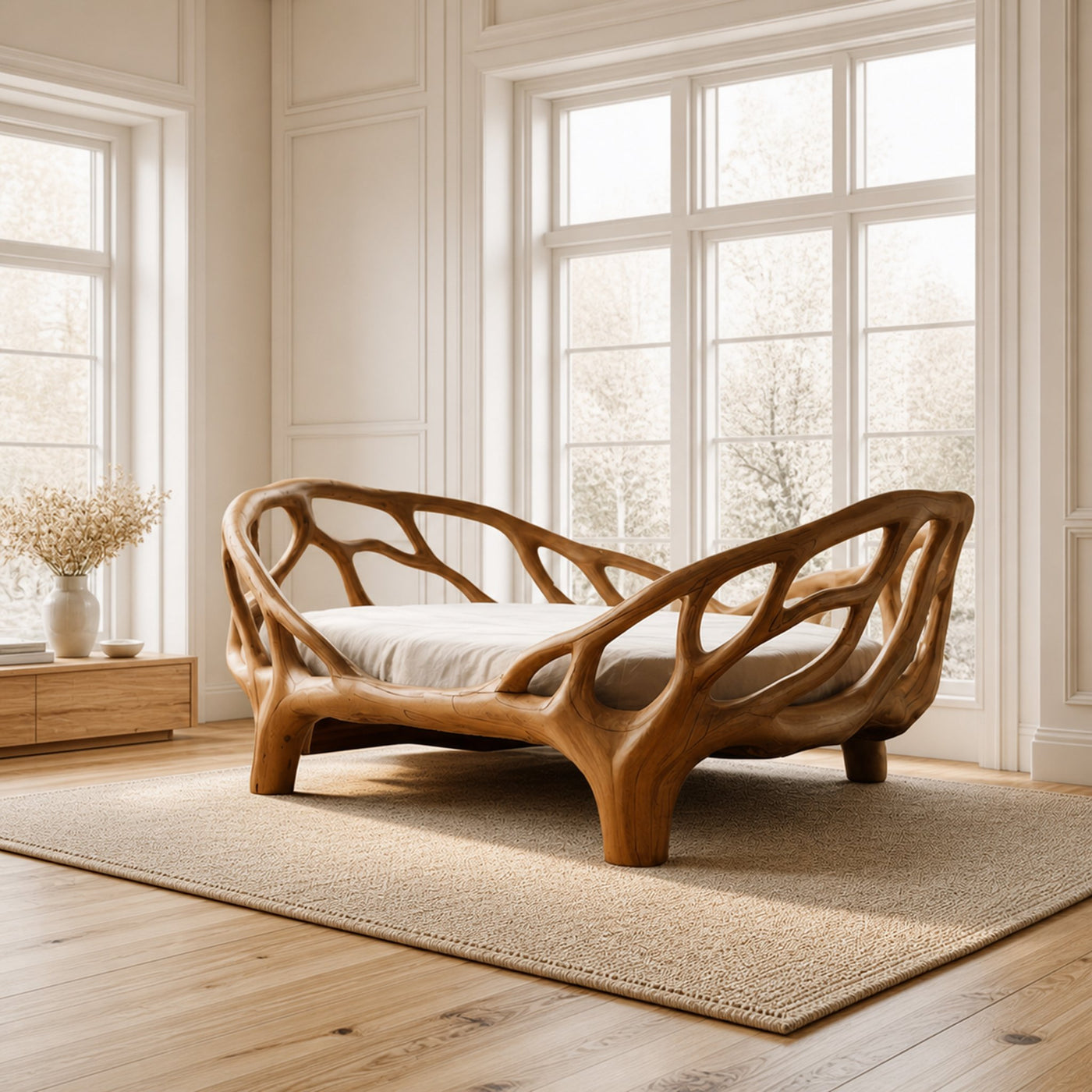 Rustic Sculptural Daybed Organic Bedroom