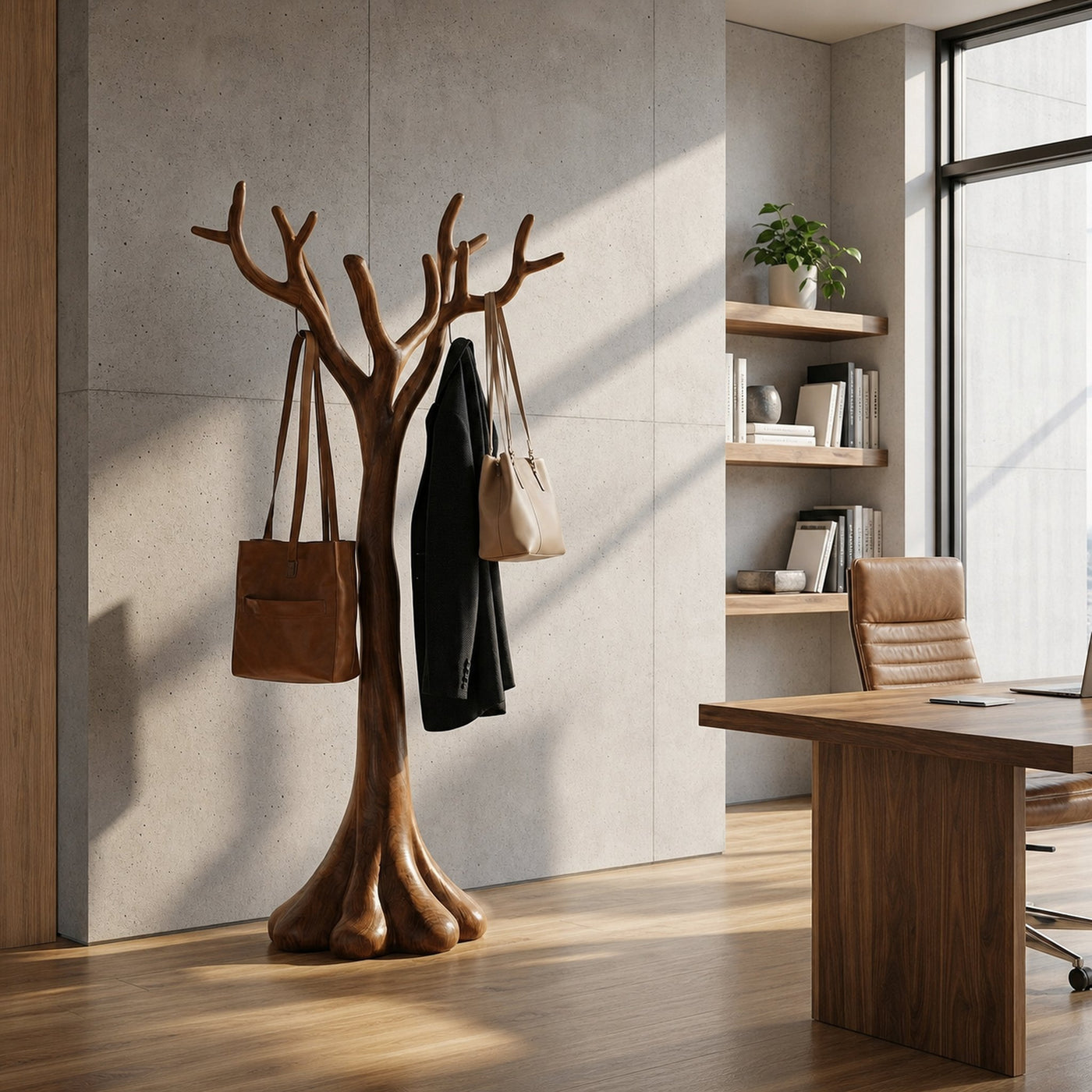 Rustic Sculptural Entryway Coat Rack For Living Room And Lounge - product view 6