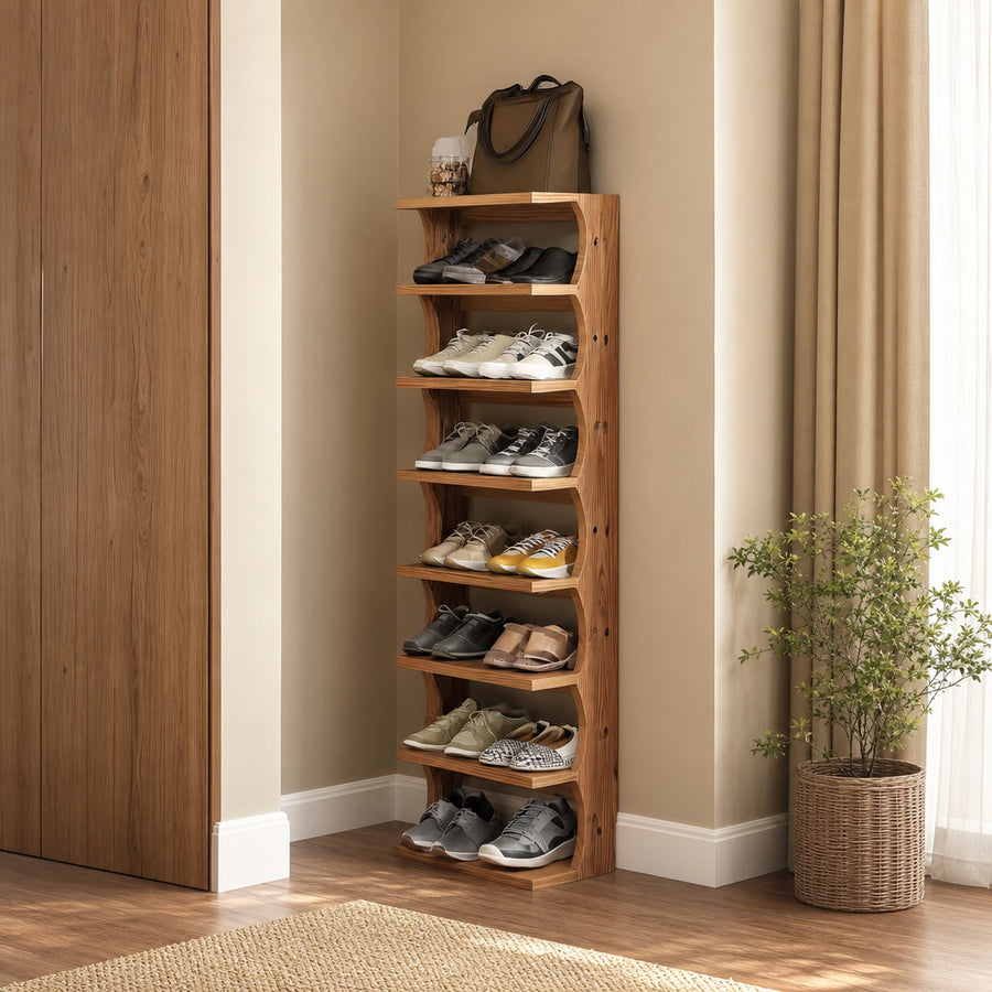 Rustic Shoe Rack Solid Wood Handmade Decor Home Gitf