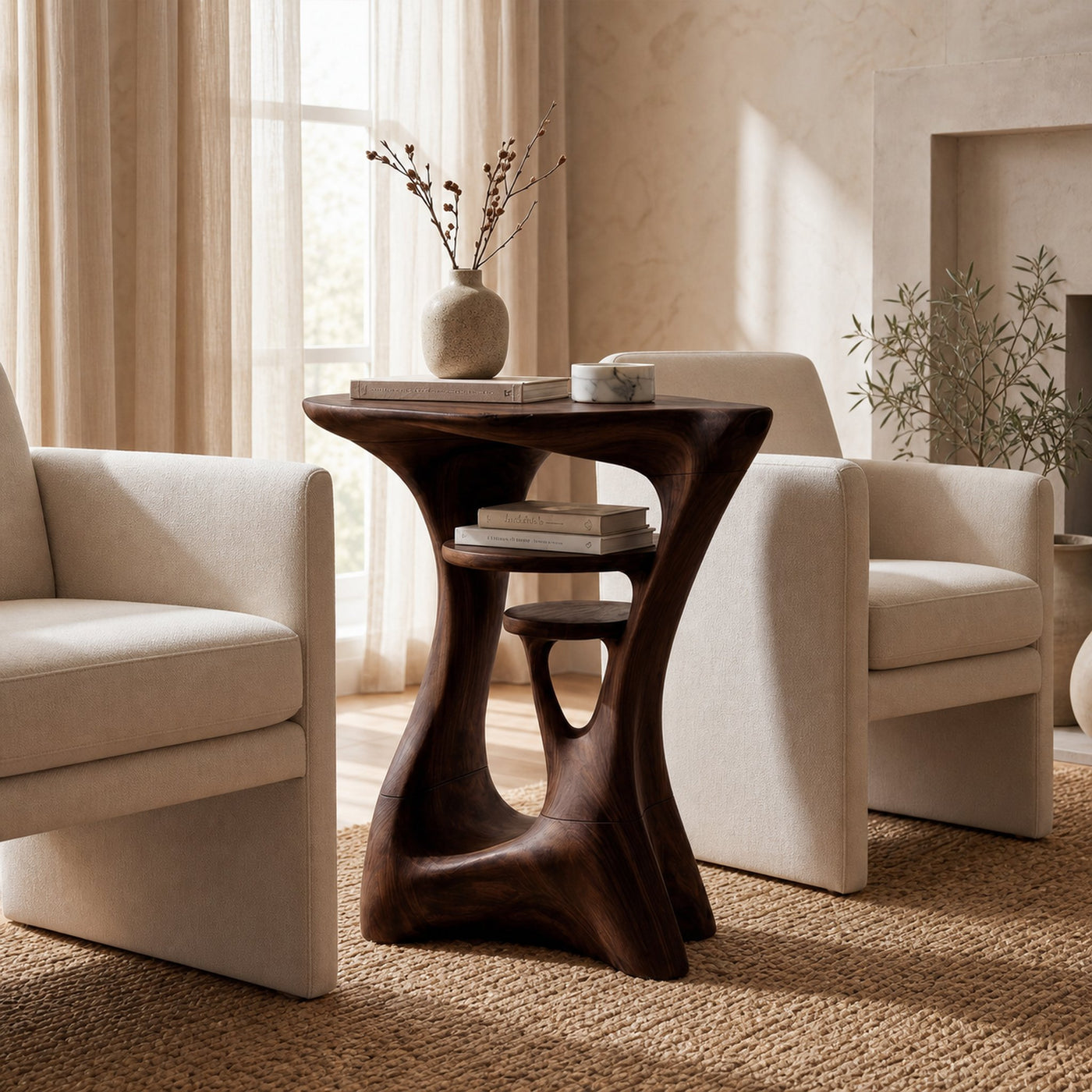 Rustic Side Table For Apartment Living Room - product view 6
