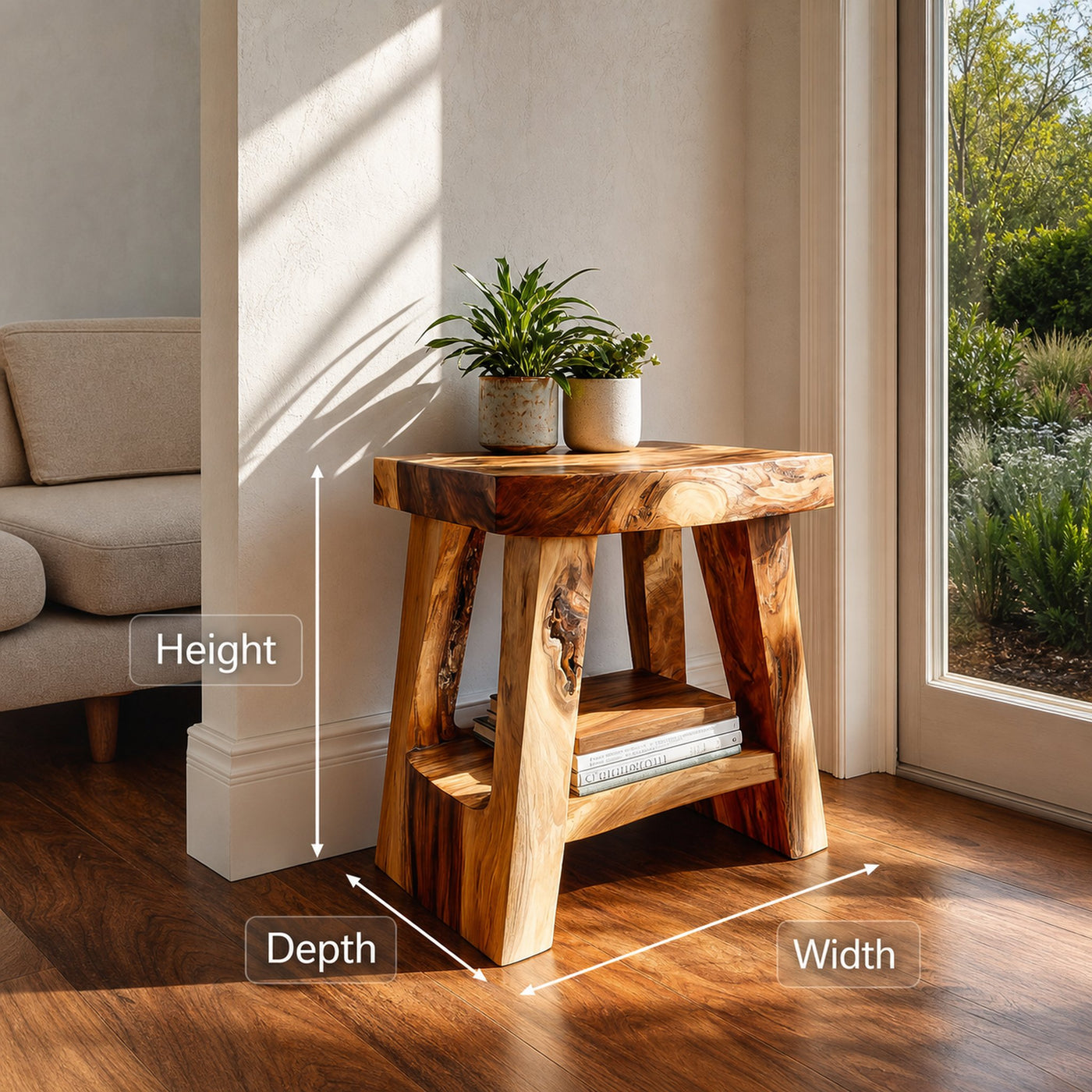 Rustic Side Table For Entryway - product view 6