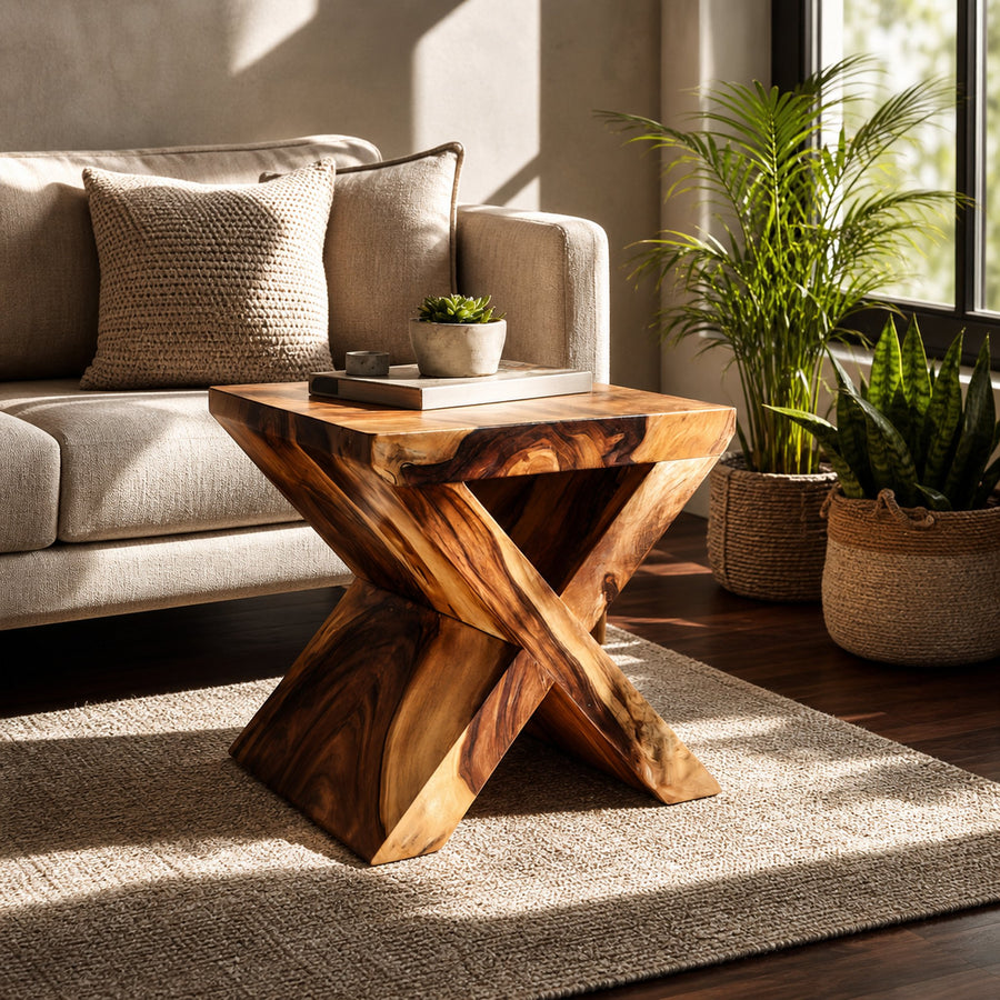 Rustic Side Table For Living Room Or Reading Nook