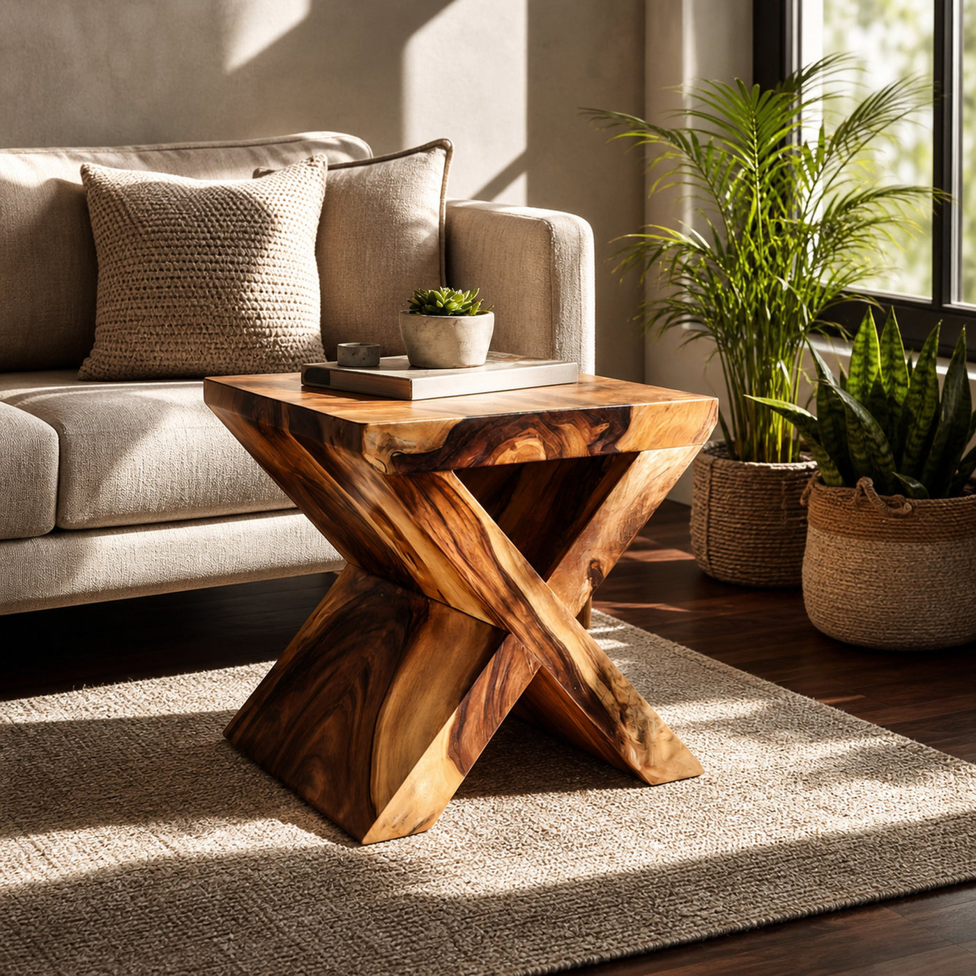 Rustic Side Table For Living Room Or Reading Nook