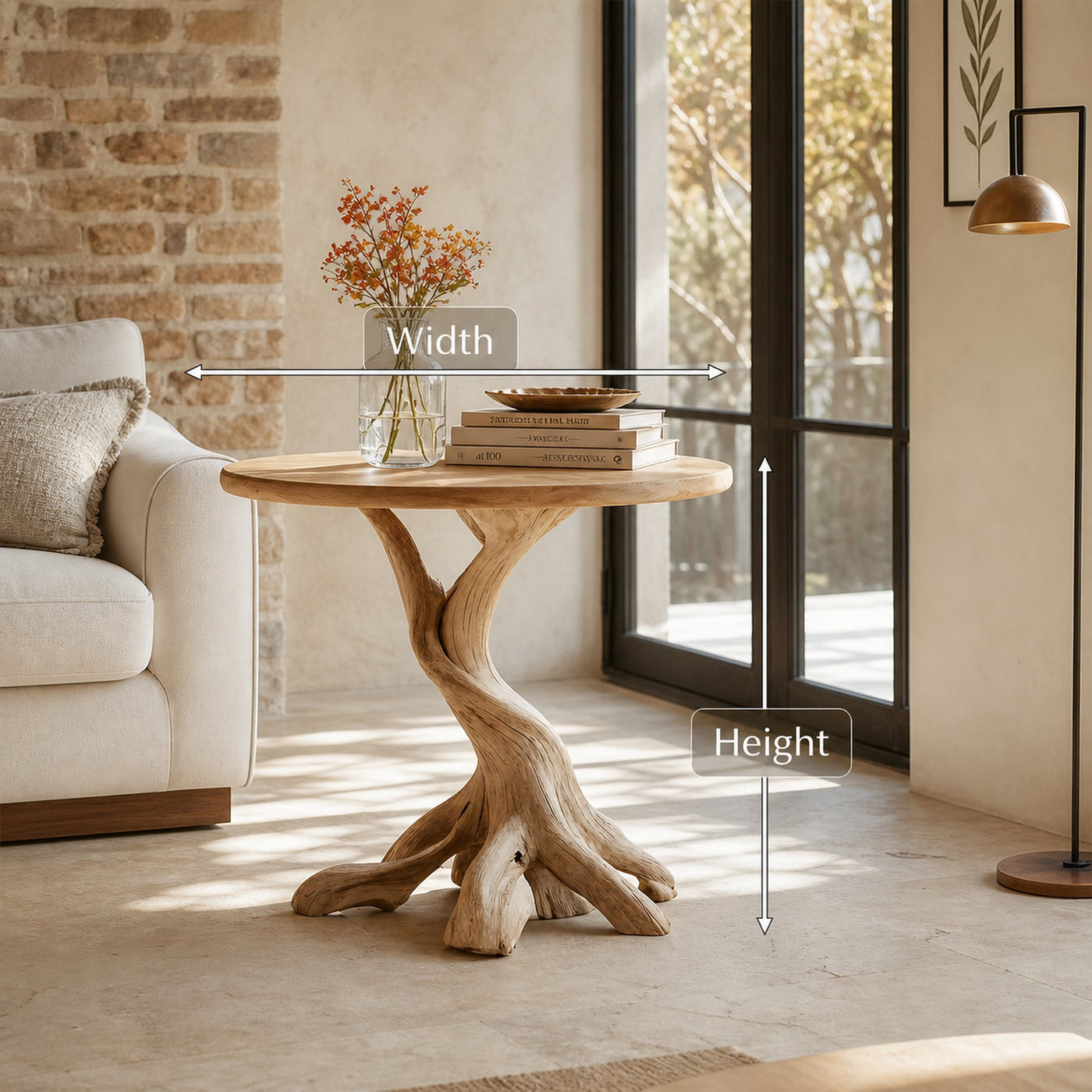 Rustic Solid Wood End Table For Living Room Stylish Wall Display - product view 8
