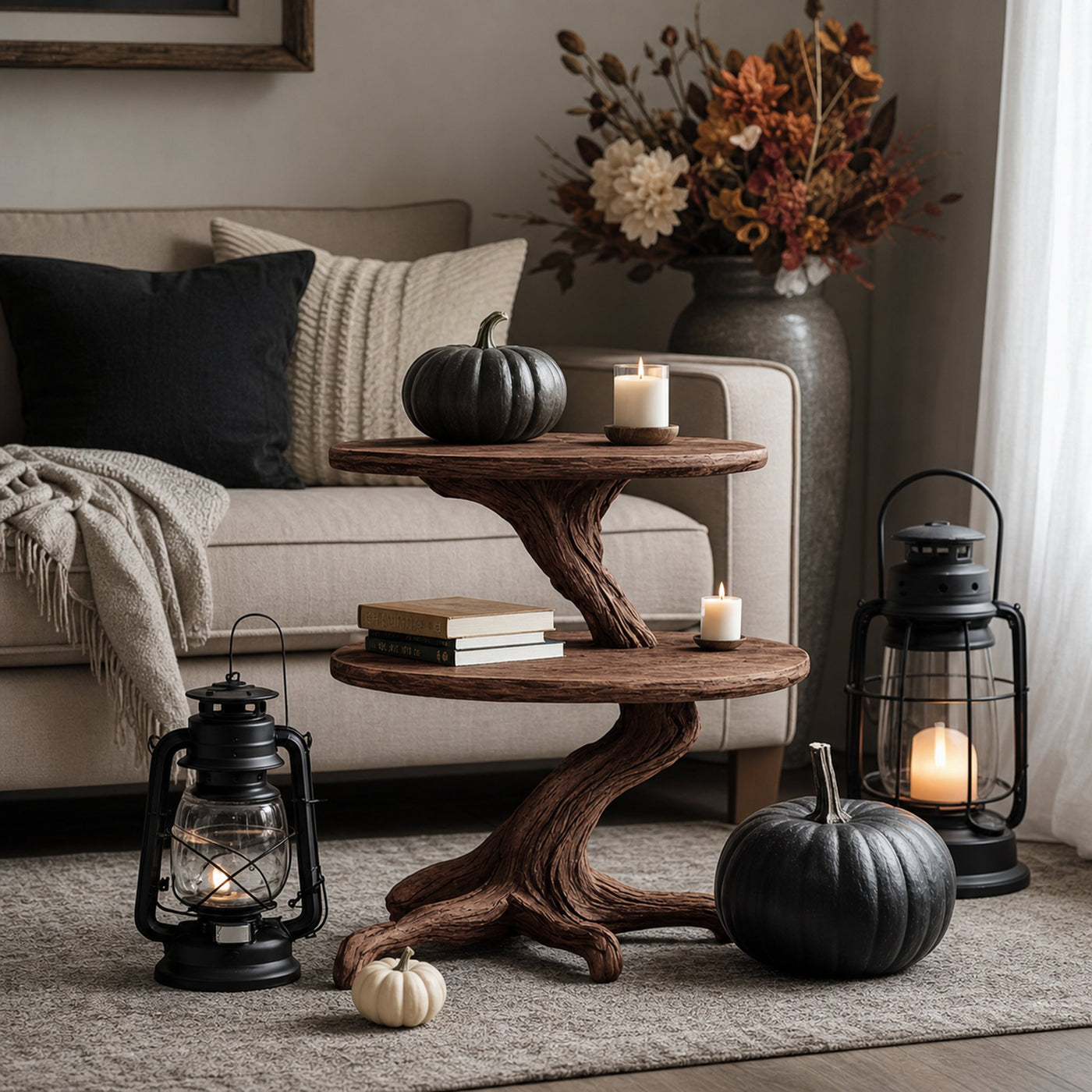 Rustic Solid Wood End Table For Modern Living Room - product view 7