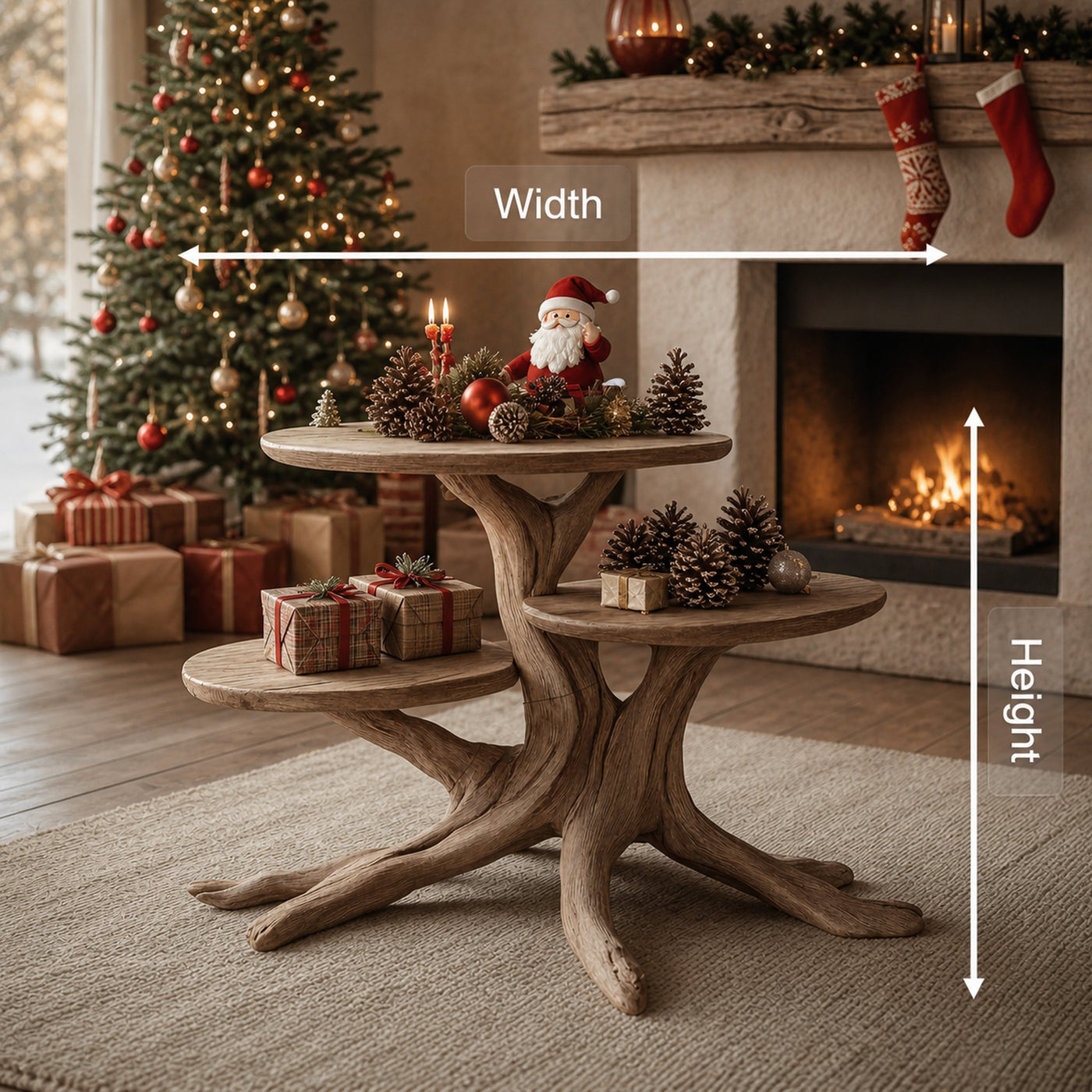 Rustic Solid Wood End Table For Warm Living Room - product view 8