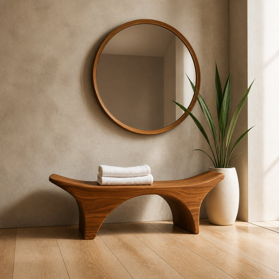 Rustic Spa Bench Bathroom Shower Seating Modern