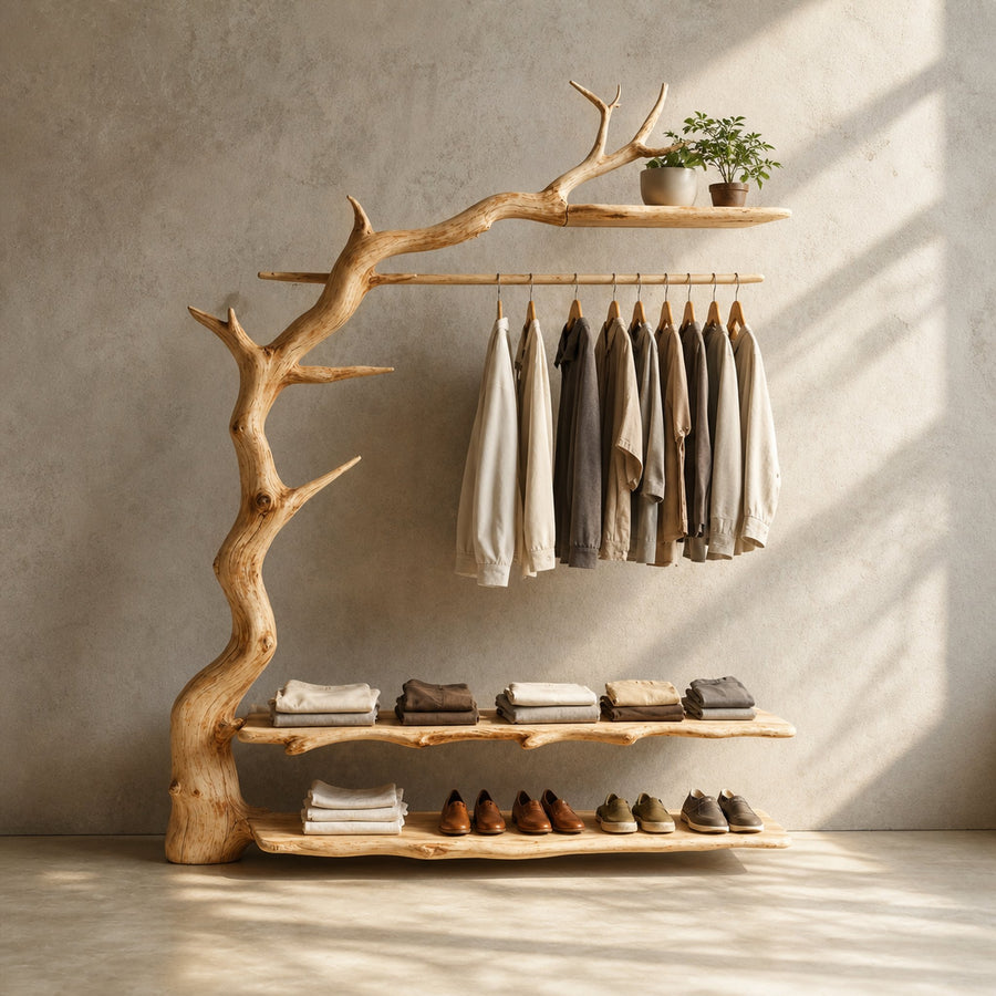 Rustic Standing Coat Rack Wall Clothes Rack Tree Branch Coat Rack
