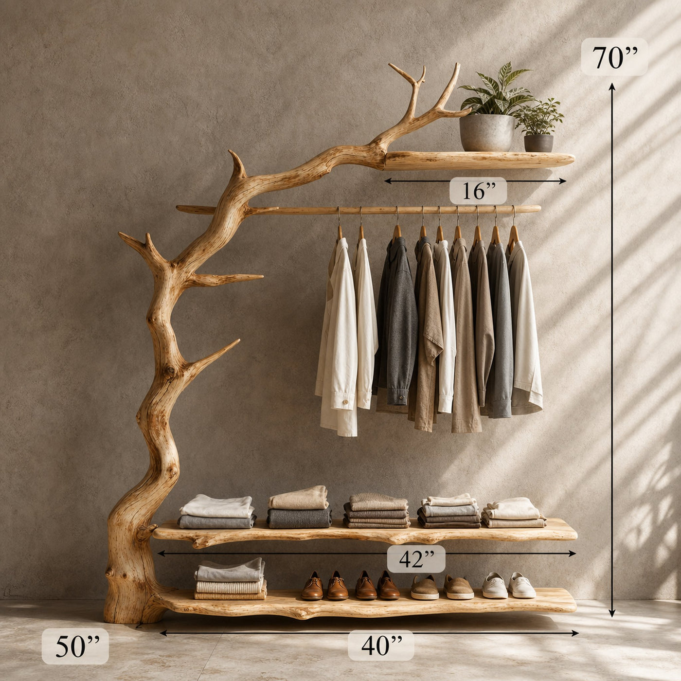 Rustic Standing Coat Rack Wall Clothes Rack Tree Branch Coat Rack - product view 7