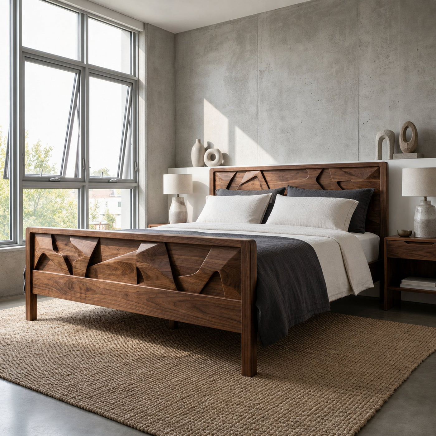 Rustic Statement King Bed Frame For Bedroom And Interior Space