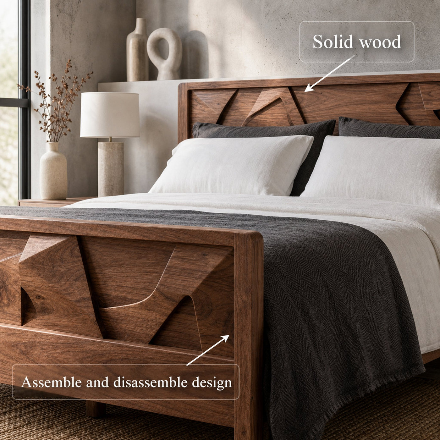 Rustic Statement King Bed Frame For Bedroom And Interior Space - product view 7