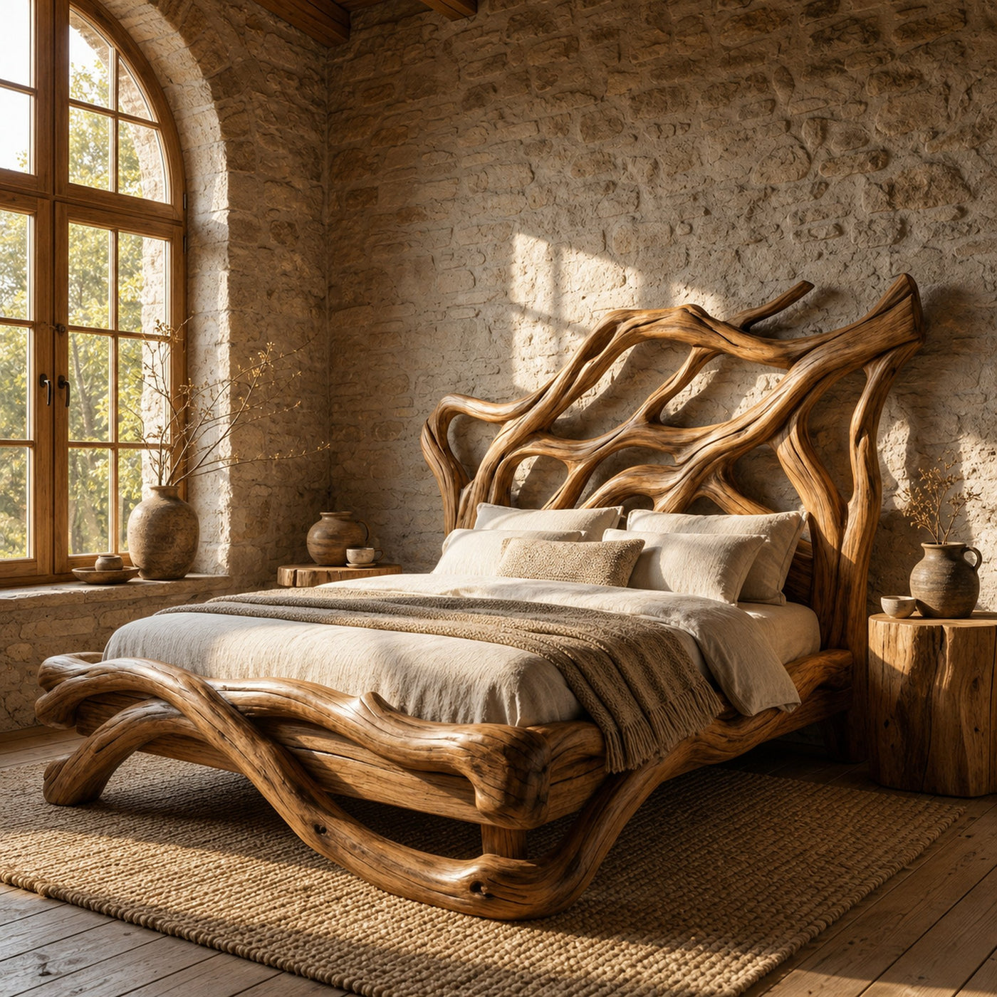 Rustic Statement Style Bed For Bedroom Or Master Interior