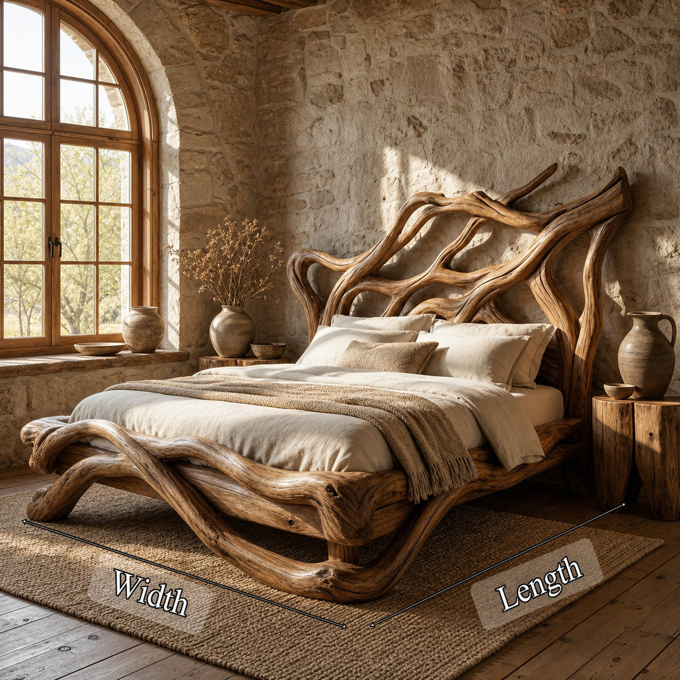 Rustic Statement Style Bed For Bedroom Or Master Interior - product view 6