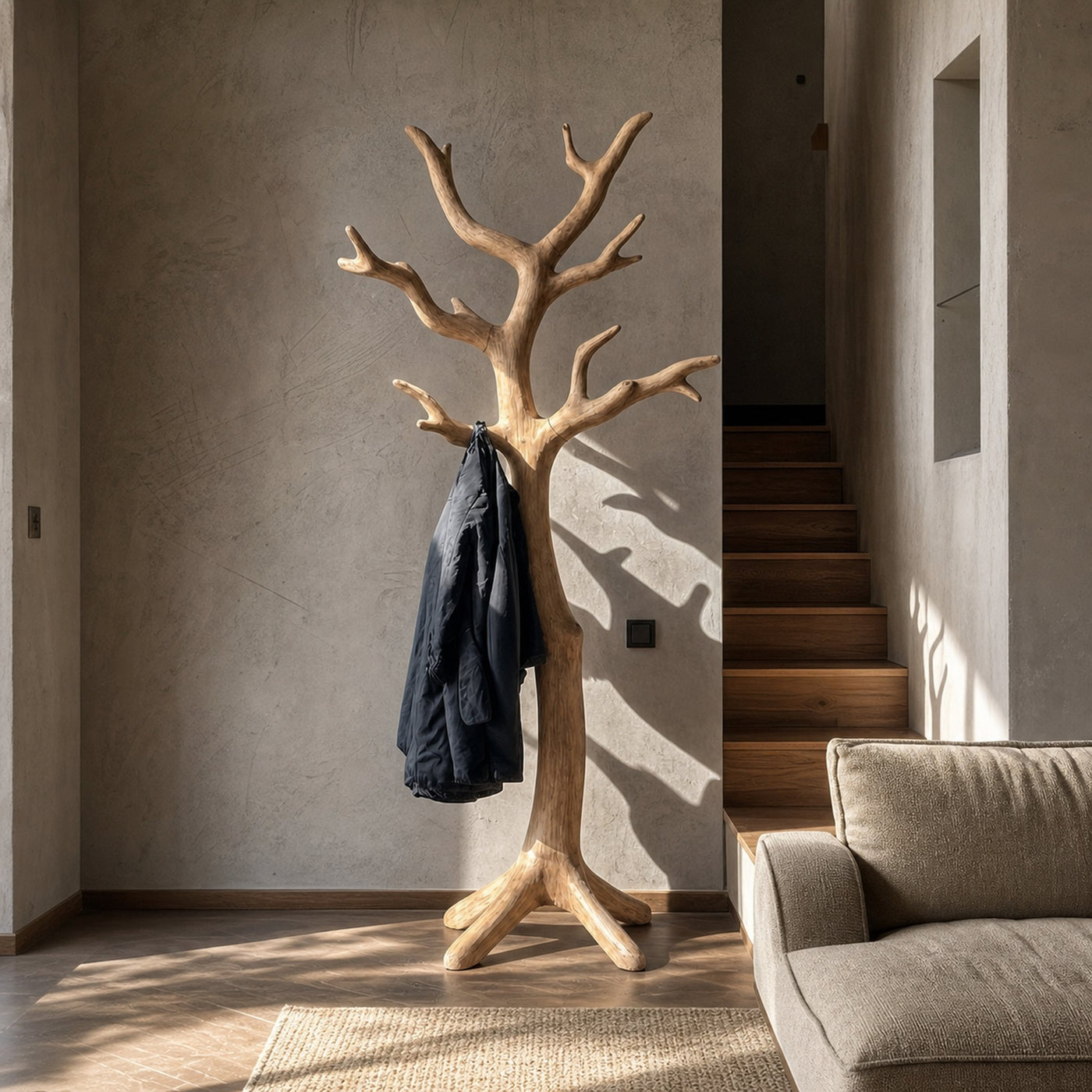 Rustic Statement Tree Coat Stand For Entryway And Feature Corner
