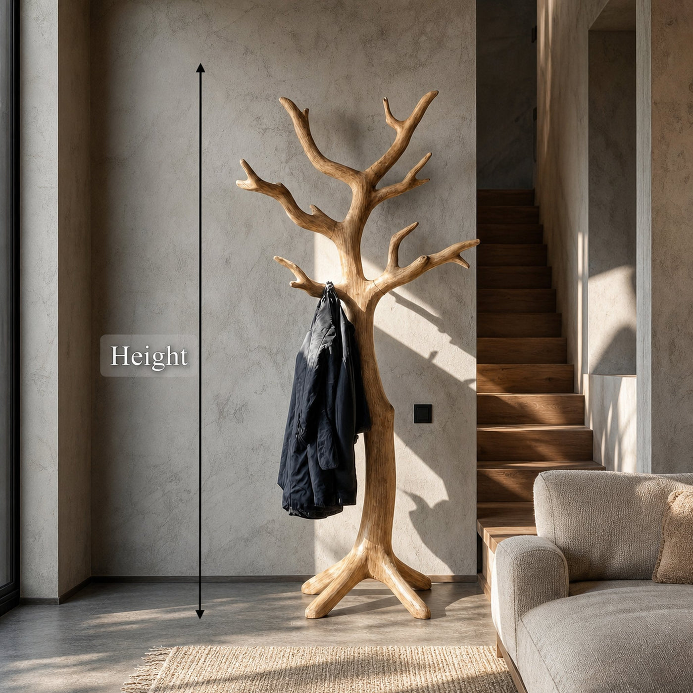 Rustic Statement Tree Coat Stand For Entryway And Feature Corner - product view 7