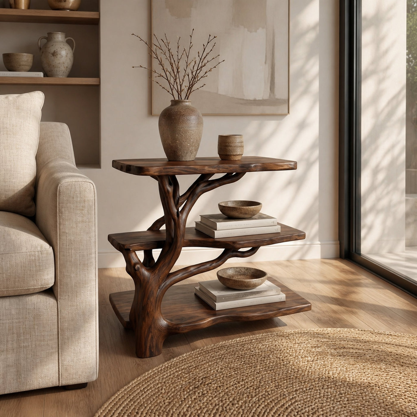 Rustic Tree Bedside Table Bedroom - product view 7