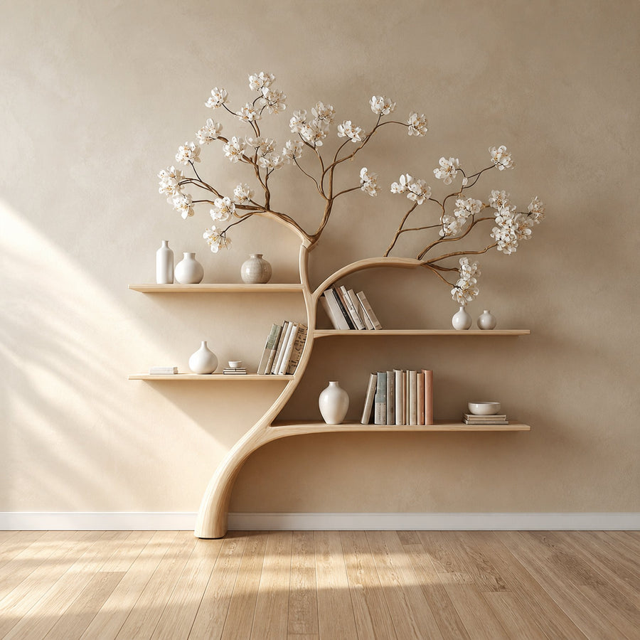 Rustic Tree Bookshelf Living Study Bedroom