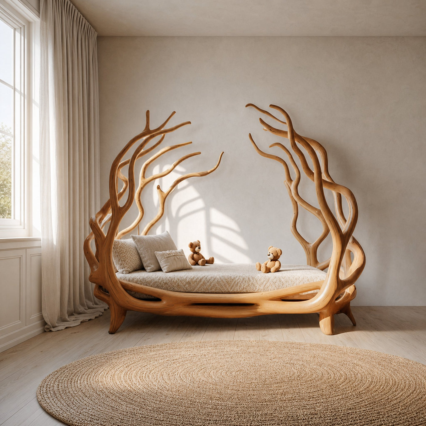 Rustic Tree Branch Bed Organic Bedroom Artistic Design
