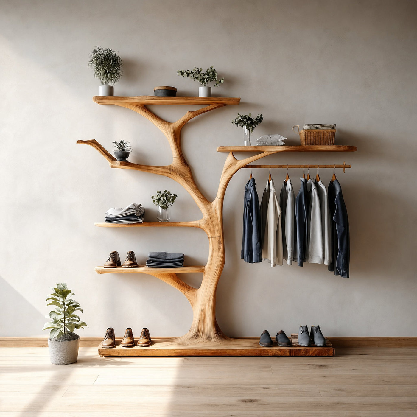 Rustic Tree Coat Rack Bedroom