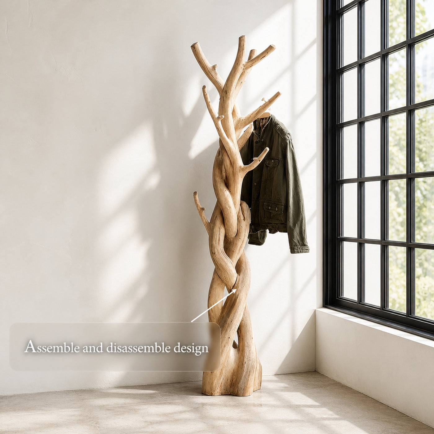 Rustic Tree Coat Rack Bedroom Closet - product view 6