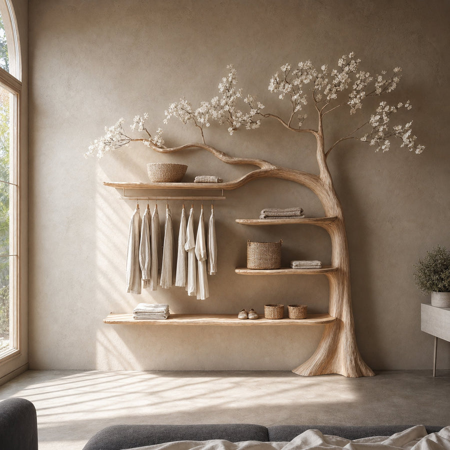 Rustic Tree Coat Rack Bedroom Closet
