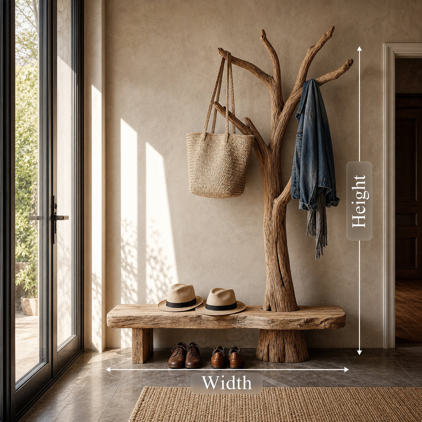Rustic Tree Coat Rack Entryway And Hallway - product view 6