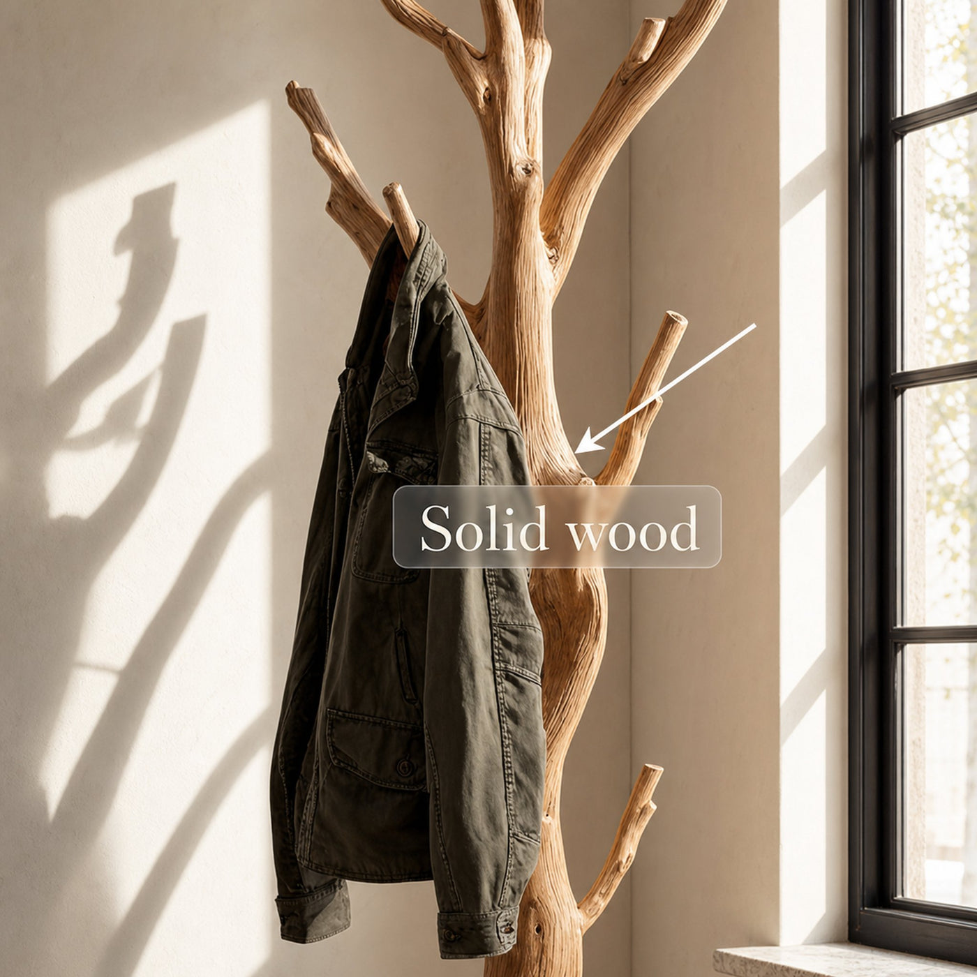 Rustic Tree Coat Rack Entryway Hallway - product view 7