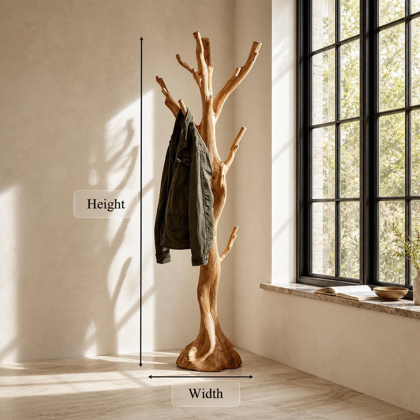 Rustic Tree Coat Rack Entryway Hallway - product view 8