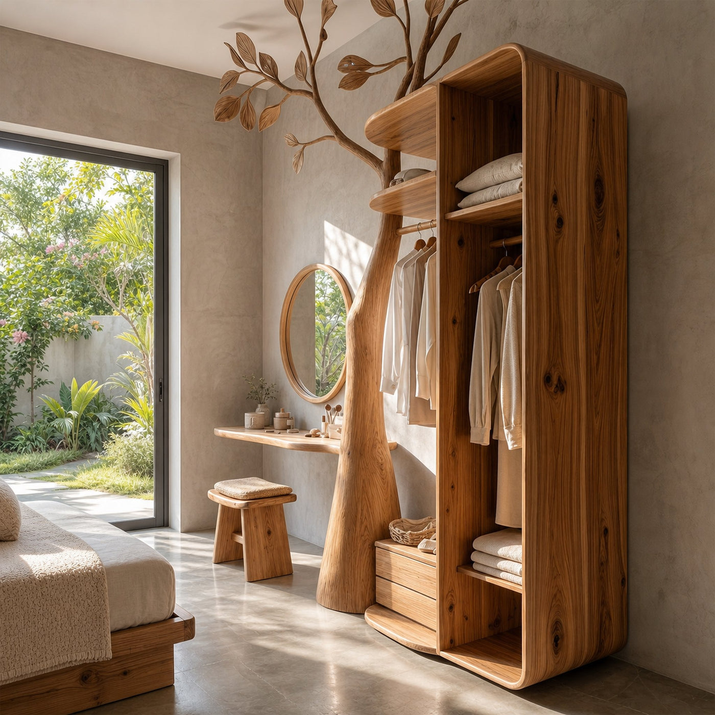Rustic Tree Coat Rack Wall Mount Vanity Bedroom And Dressing Room - product view 6