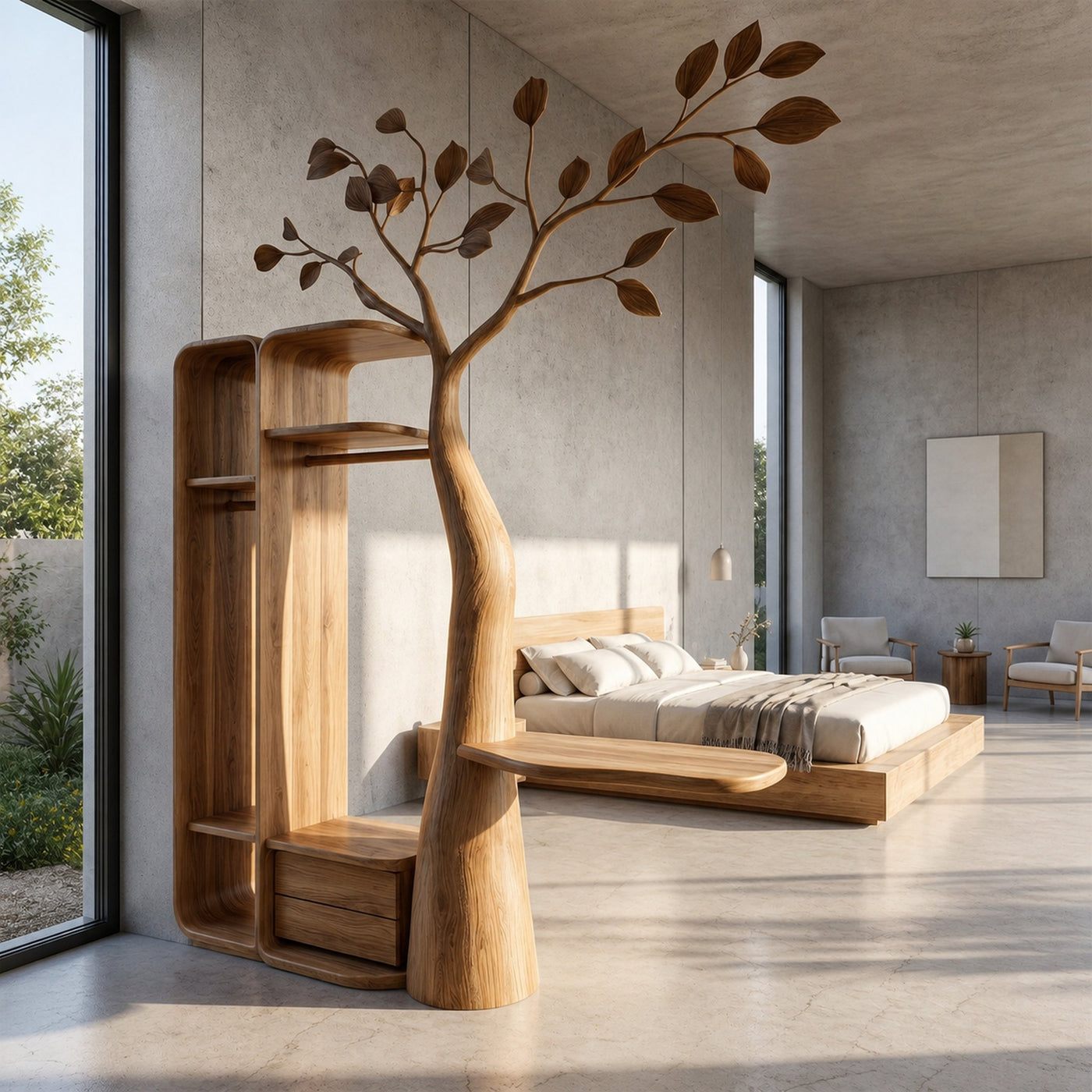 Rustic Tree Coat Rack Wall Mount Vanity Bedroom And Dressing Room - product view 7