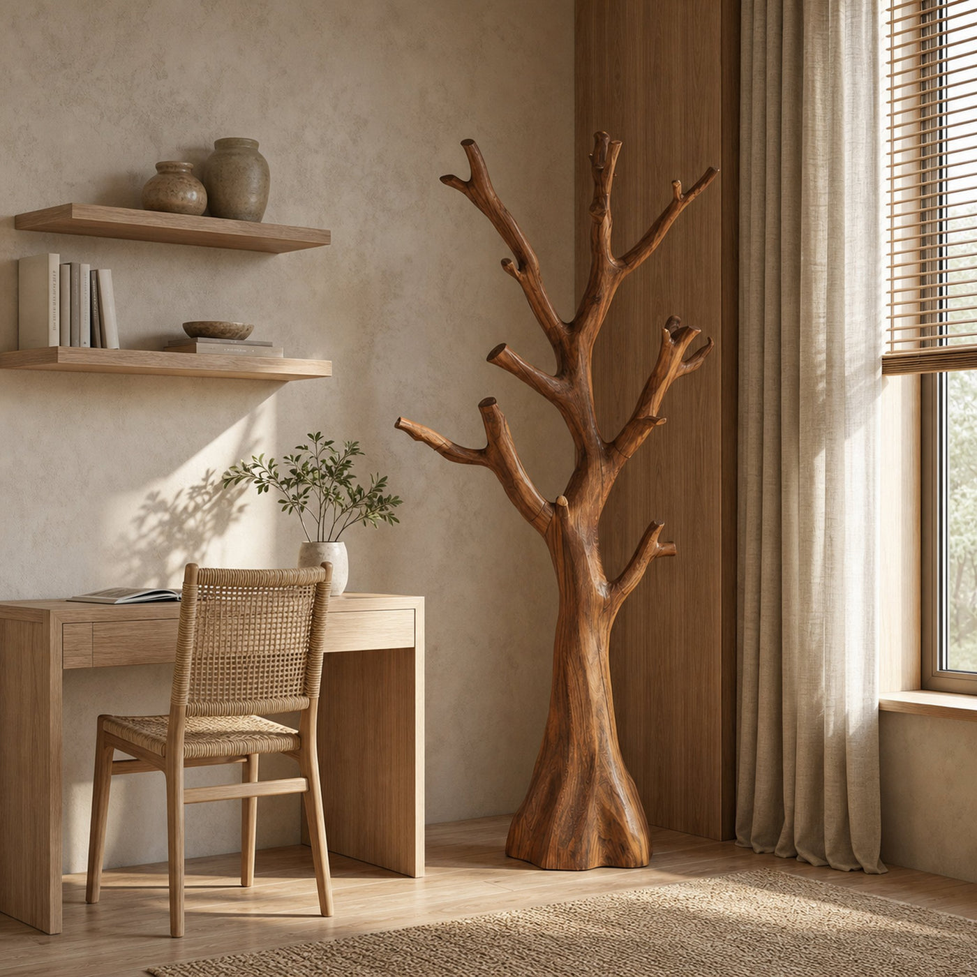 Rustic Tree Form Coat Stand For Hallway And Living Room - product view 6