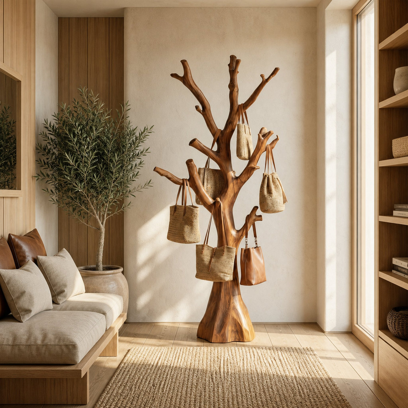 Rustic Tree Form Coat Stand For Hallway And Living Room - product view 7