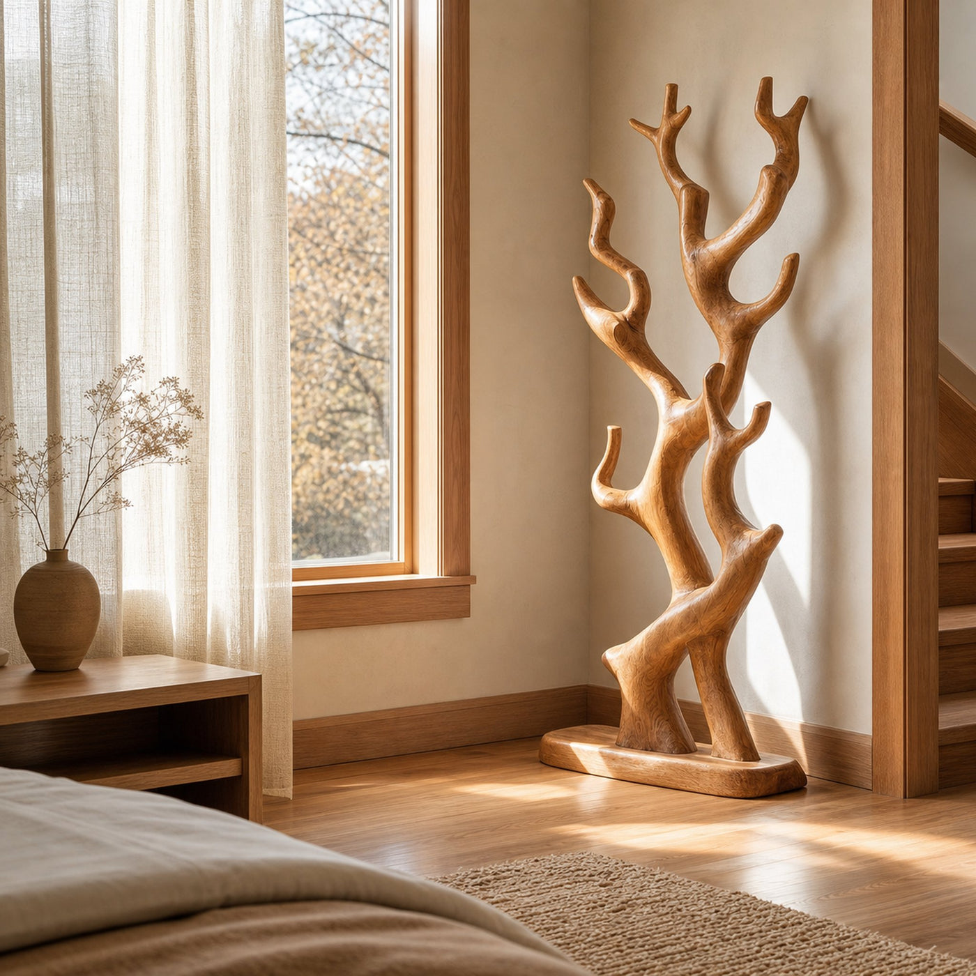 Rustic Tree Inspired Coat Stand For Entryway And Hallway Space - product view 6