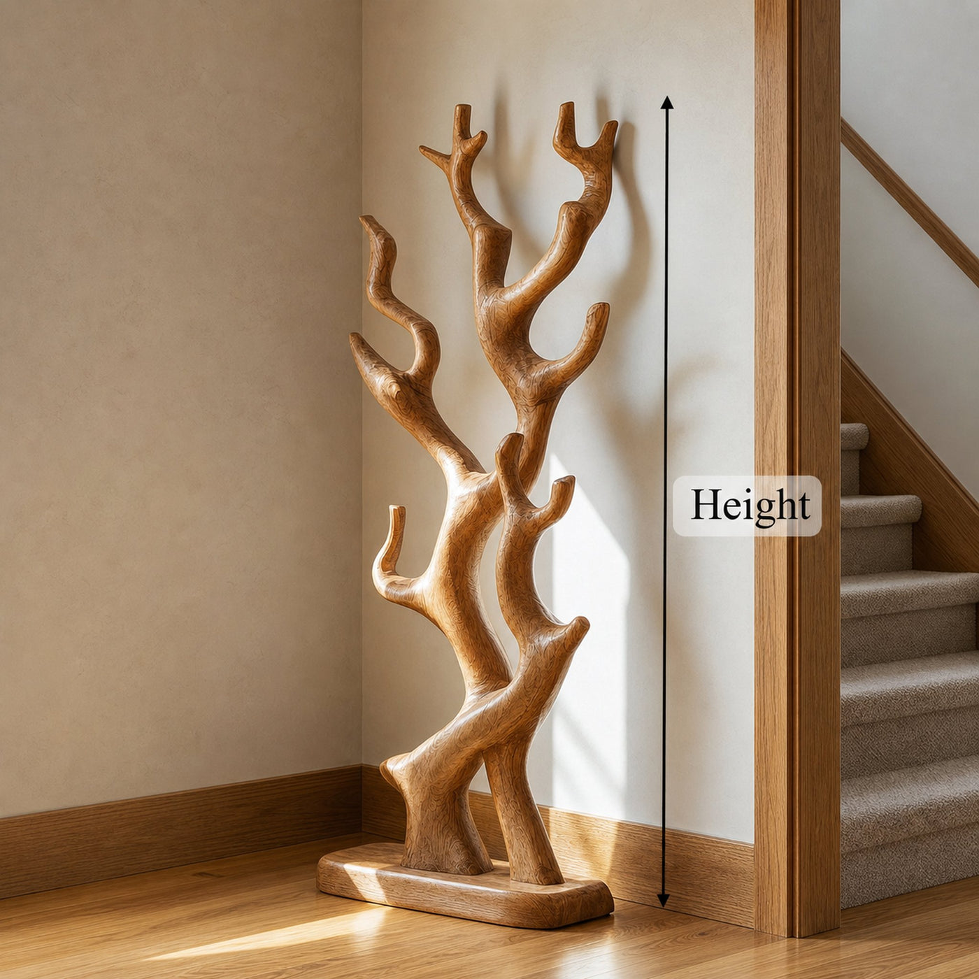 Rustic Tree Inspired Coat Stand For Entryway And Hallway Space - product view 8