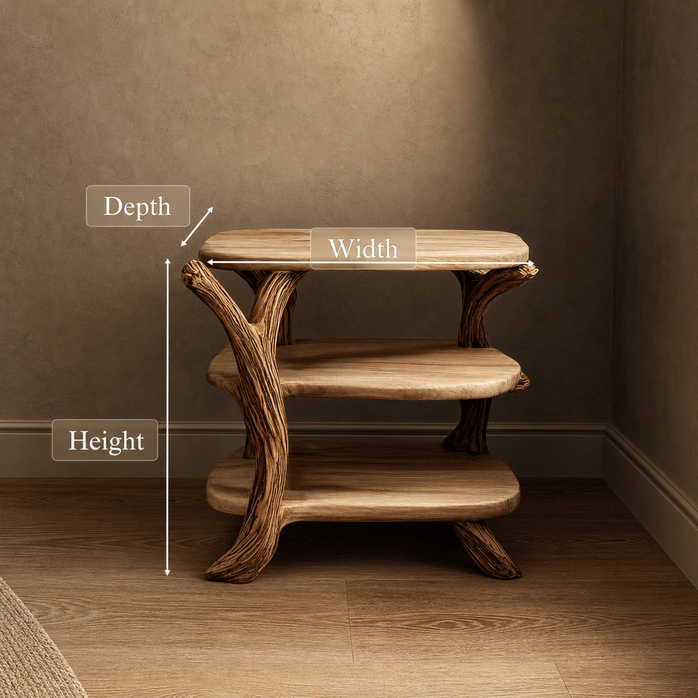 Rustic Tree Nightstand Christmas Holiday Bedroom Decor - product view 8