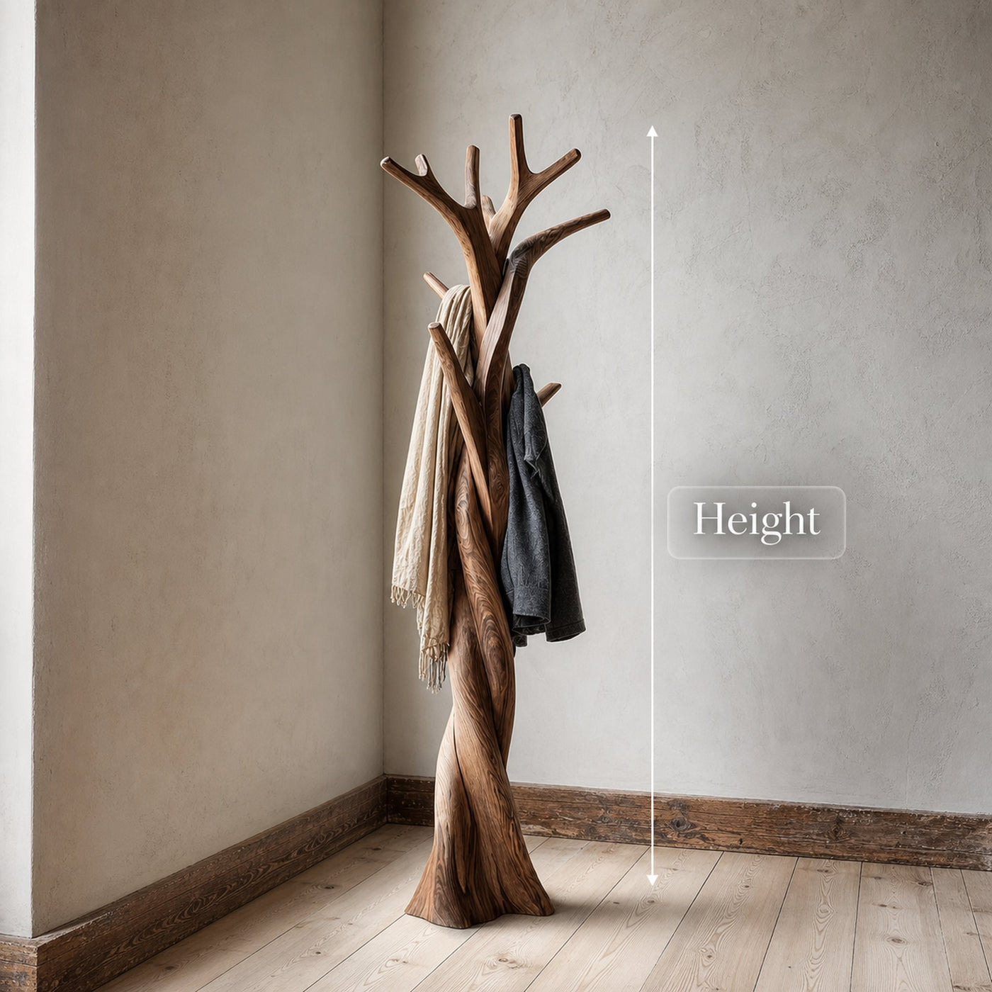 Rustic Twisted Tree Coat Rack Christmas Holiday Entryway Decor - product view 7