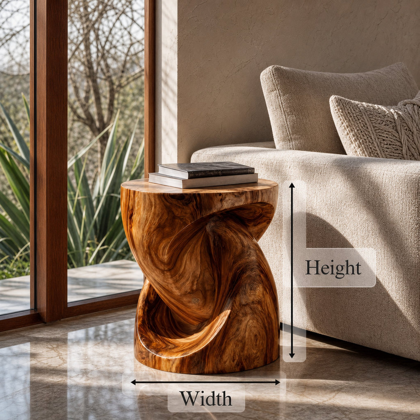Rustic Twisted Wood Beside Table For Living Room - product view 8