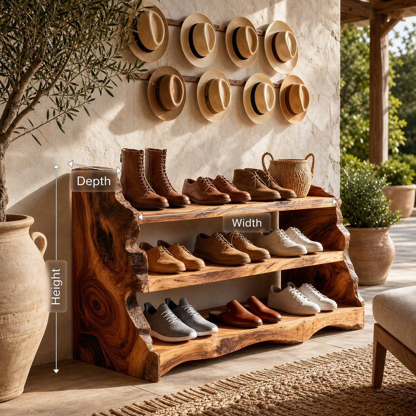 Rustic Vertical Shoe Rack For Cabin Entryway Storage Section - product view 8