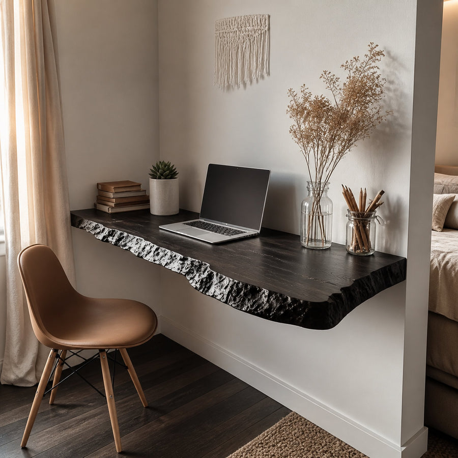 Rustic Wall Mounted Desk For Bedroom Or Studio Space