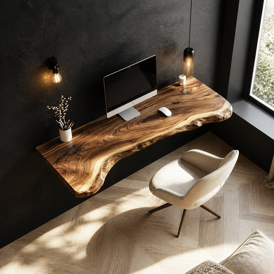 Rustic Wall Mounted Desk For Home Office And Small Room