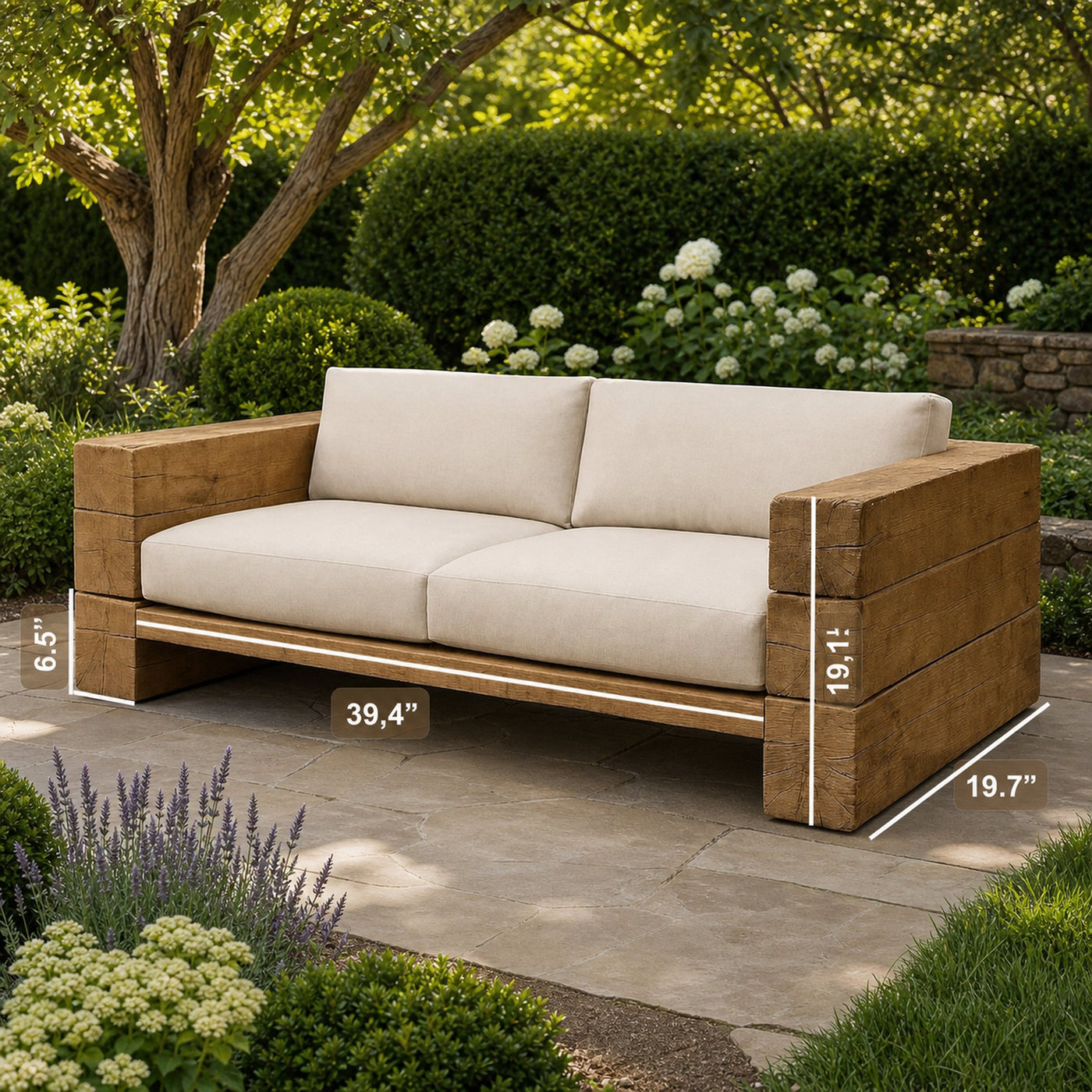 Rustic Wood Sofa Set For Garden Patio And Outdoor Lounge - product view 6