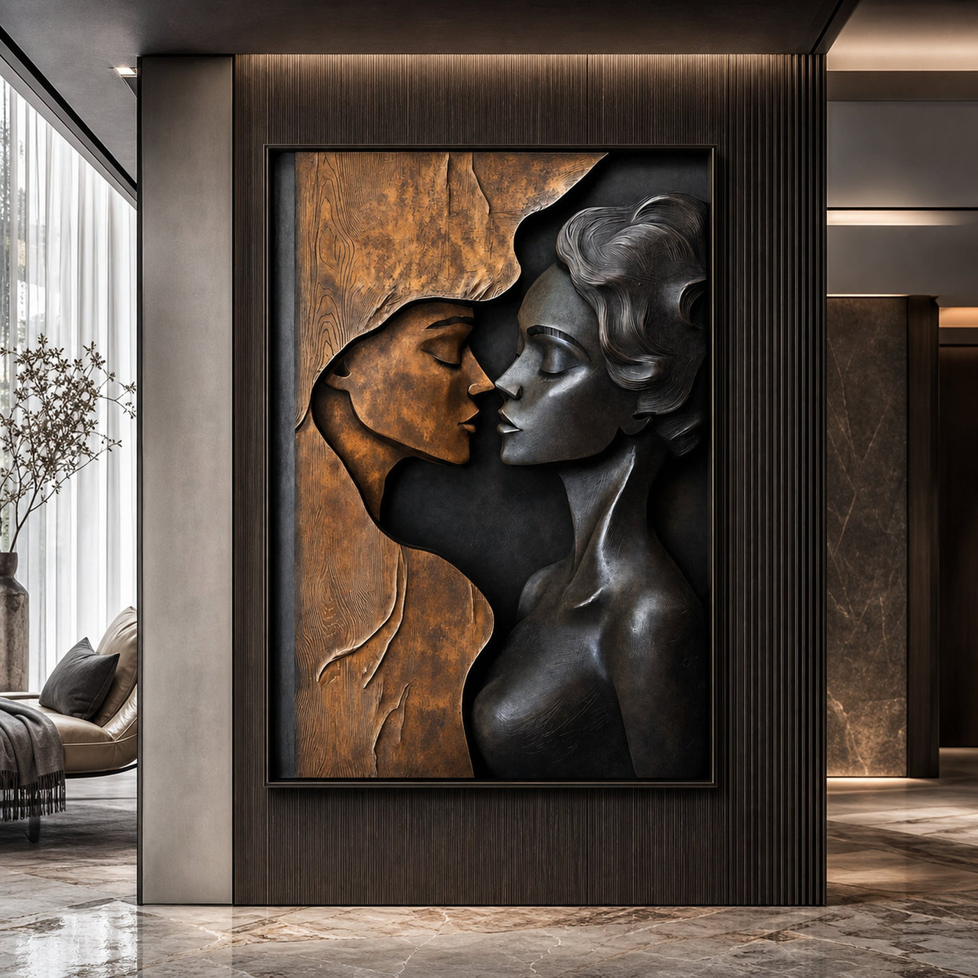 Rustic Wood Wall Sculpture For Bedroom Wall Art Design