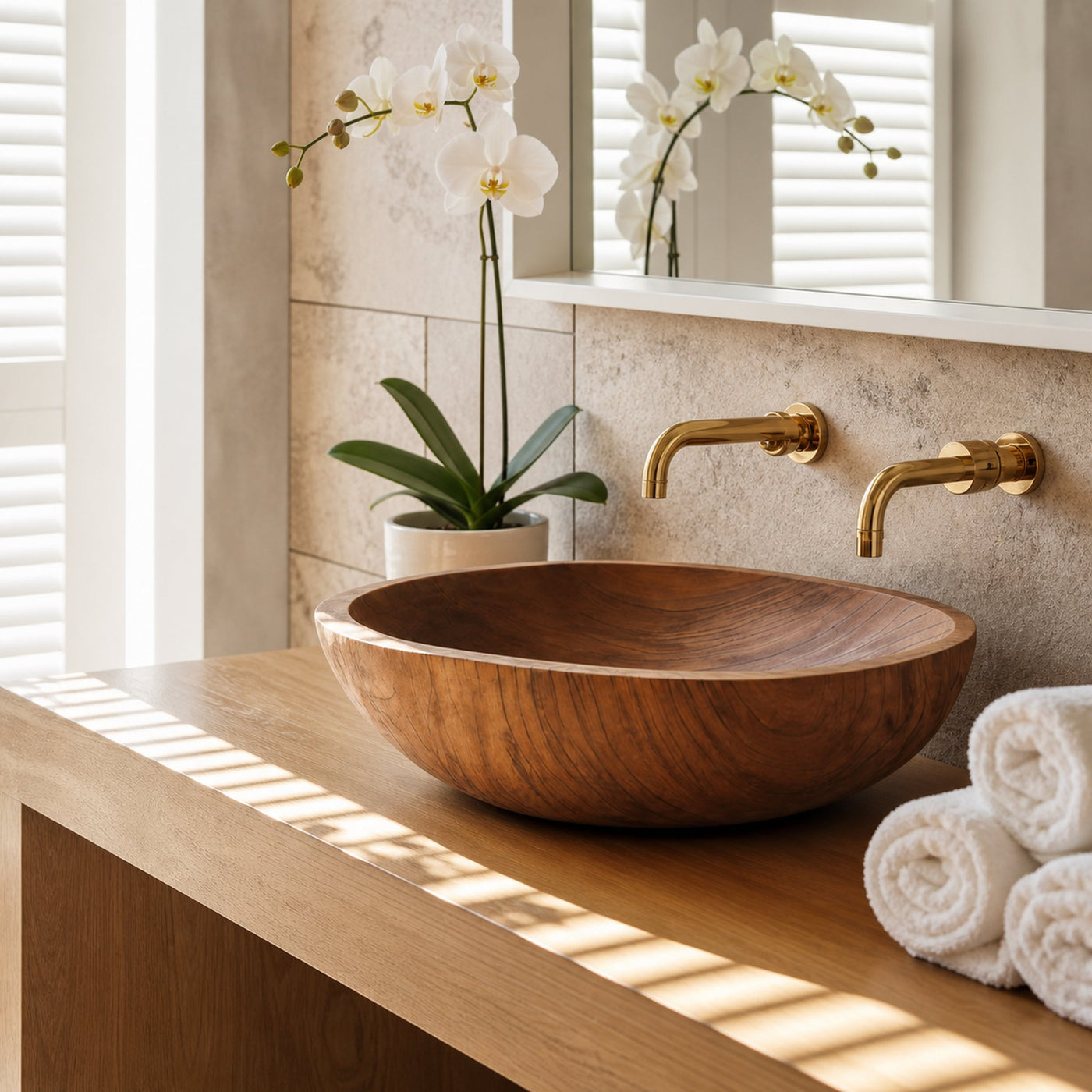 Rustic Wood Wash Basin For Cozy Bathroom Vanity Decor - product view 6