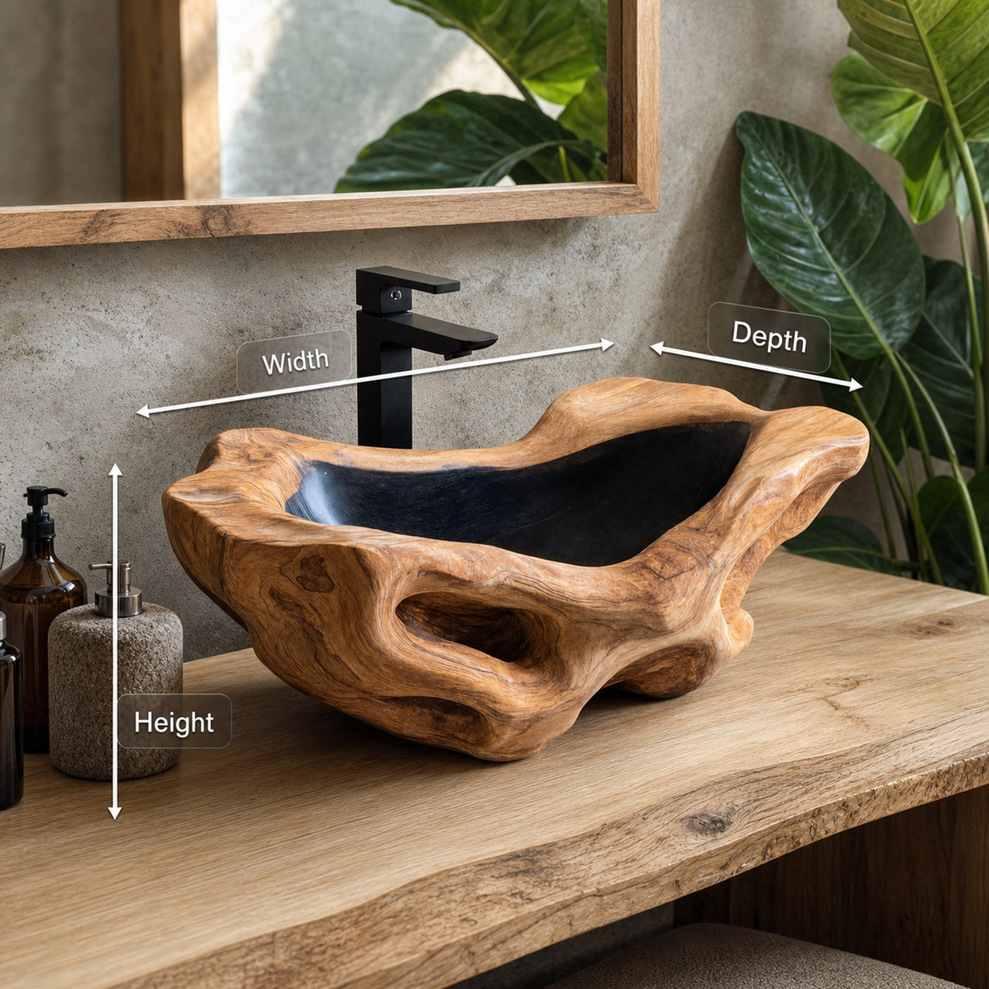 Rustic Wood Wash Basin For Vintage Bathroom - product view 8